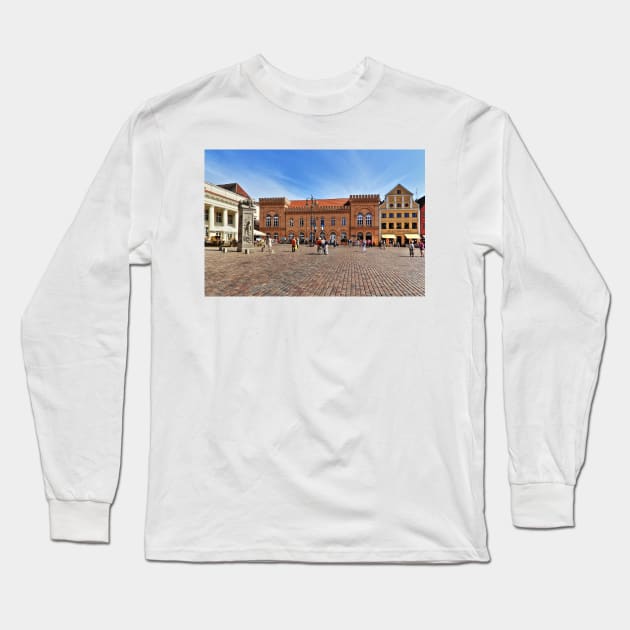 Schwerin Market Square - Mecklenburg-Vorpommern, Germany Long Sleeve T-Shirt by holgermader